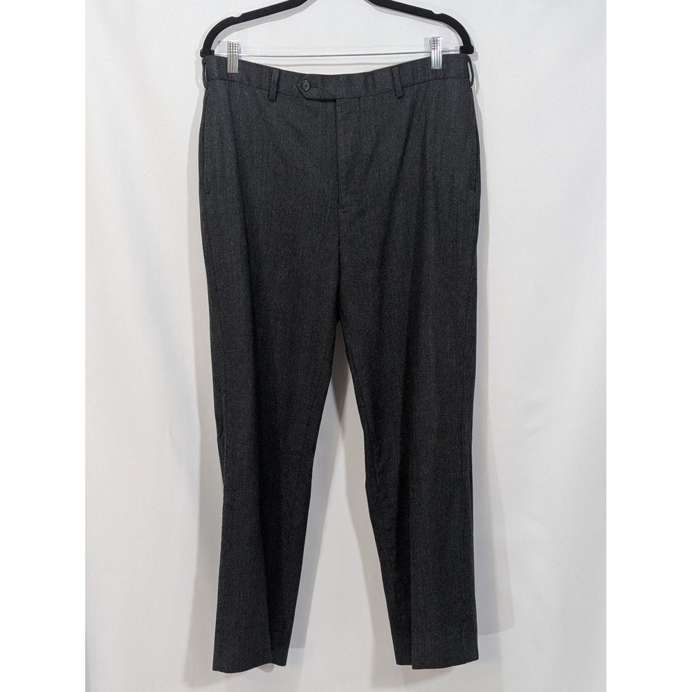 Brooks Brothers Men's 1818 Madison Charcoal Wool Dress Pants W35 Ankle Length